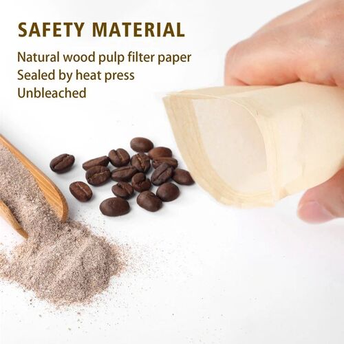 100Pcs Teabags Biodegradable Paper Tea Bag Drawstring Eco-Fr