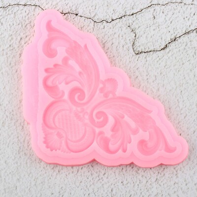 Baroque Scroll Relief Border Silicone Mold 3D Frame Cupcake