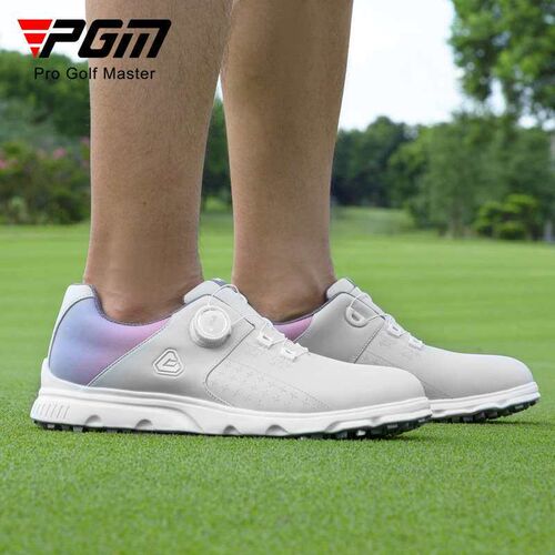 Golf Shoes Anti-Slip Spikes Waterproof Knob Shoelaces Mens