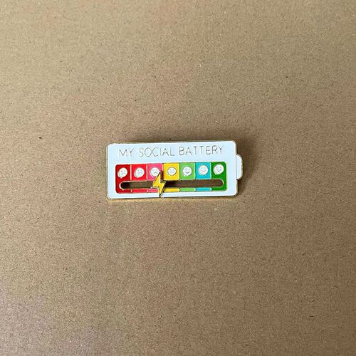 MY SOCIAL BATTERY 心情转换能量胸针个性创意交互社交可滑动徽章