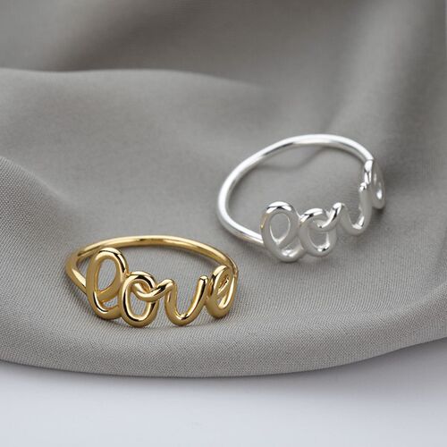 Romantic Letter Love  Ring For Women Geometric Creative Fing