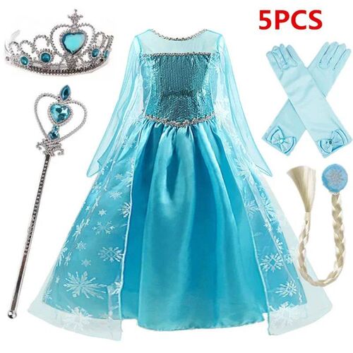 Girls Snow Queen Elsa Costumes for Girls Halloween Carnival