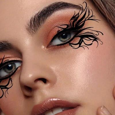 10 Halloween Removable Temporary Eye Tattoo Stickers,Can Be