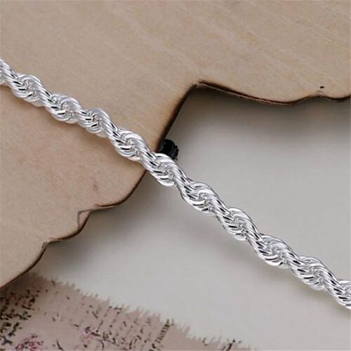 Hot Silver Plated Twisted Rope Bracelet Jewelry For Women