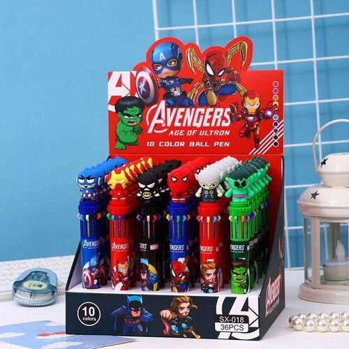 6-36pcs Cartoon Superhero Avengers 10 Colors Ballpoint Pen P