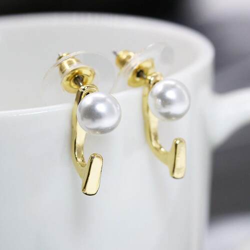 Diamond Geometric Earrings Women Retro Creative Design Pearl
