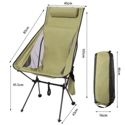 Lounge Chair Outdoor Folding Chair Fishing Chair Cup Bag wit