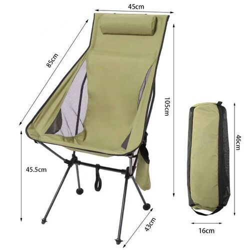 Lounge Chair Outdoor Folding Chair Fishing Chair Cup Bag wit