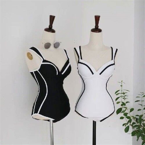 2023 new one-piece swimsuit women Korean temperament black