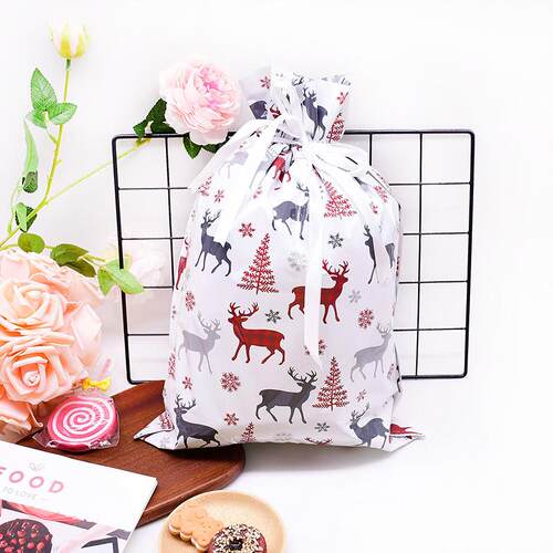 42/31cm Drawstring Merry Christmas Santa Claus Gift Bags Lar
