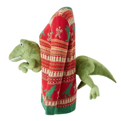 Knitted Christmas Sweater Unisex 3D Dinosaur Ugly Christmas