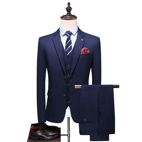 Men Boutique Suits Sets Groom Wedding Dress Suits Solid Colo
