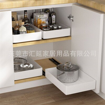 Kitchen dish storage rack cabinet built-in pull-out dish