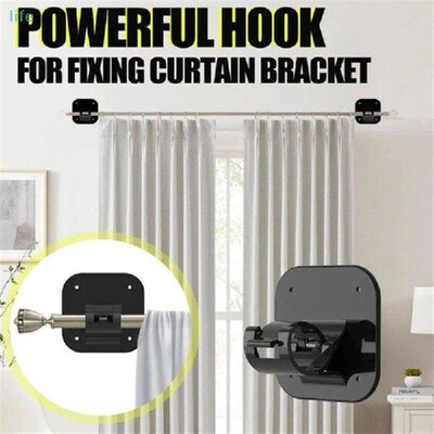 Adhesive Curtain Rods No Drilling Holder,No Drill Curtain