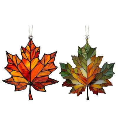 Artificial Acrylic 2D Maple Leaf Autumn Fake Leaves Garland