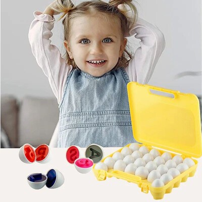 Matching Eggs Easter Toy Montessori Colors Shapes Recognitio
