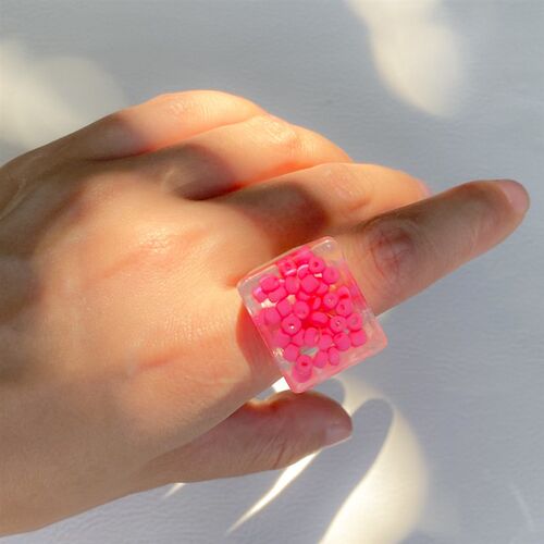 Lost Lady Stylish New Transparent Square Chunky Rings for Wo
