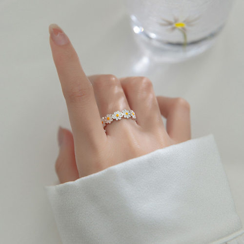 Coconal rendy Korean Style Daisy Flower Rings For Women Swee