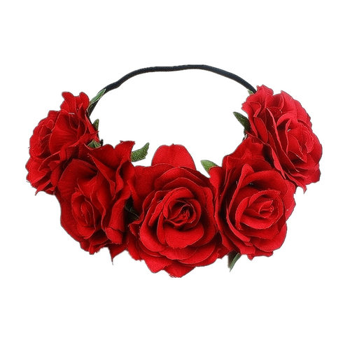 Bohemia Handmade Floral Headband Big Rose Flower Hairhead Ac