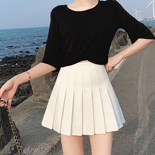 Women Skirt 2022 High Waist Student Pleated Skirts Cute Swee