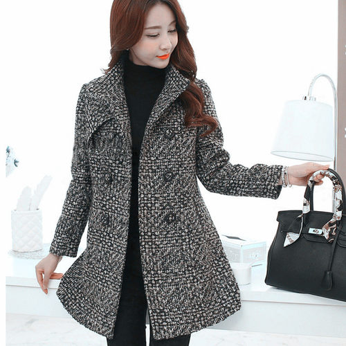 New Womens Wool Blends Coat Winter 2021 Autumn Fashion Eleg