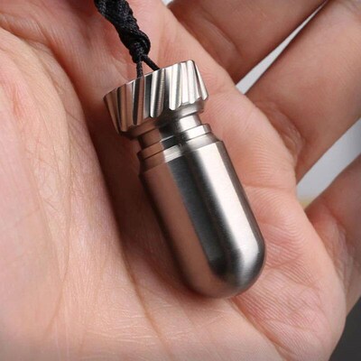 Titanium Alloy Waterproof Canister Seal Bottle Mini EDC Bott