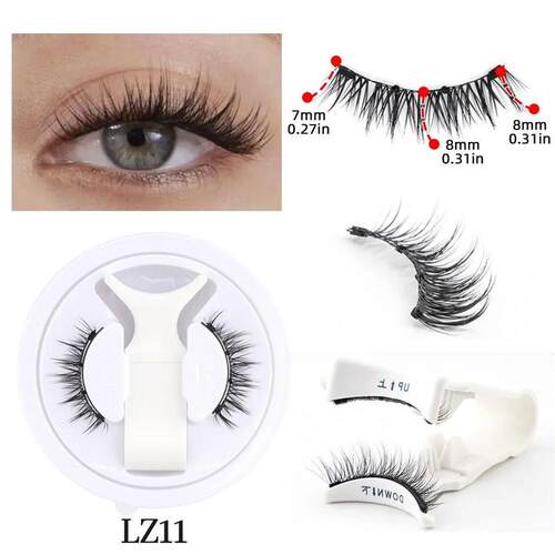 Hot 1 Par Magnetc Eyelashes Handmade Fluffy Faux Mnk Lashes