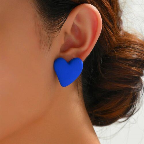 Koean Fashion Candy Color Acrylic Love Eardrop Simple Design