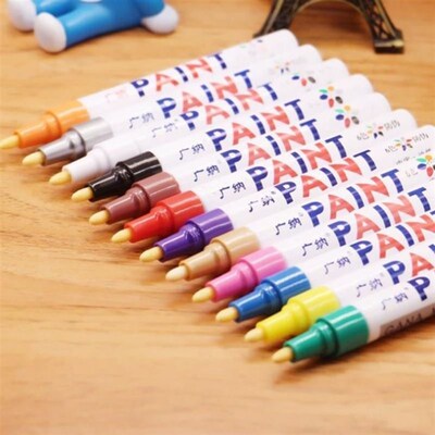 12 Color Colored Markers Waterproof Car Tyre Tire ad Rubb