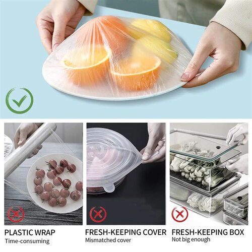 Plastic Bowl Covers Food Covers, Colorful Reusable Elastic S