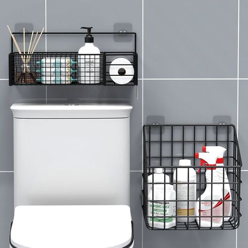 Toilet Paper Holder Wall Mounted Tube Tray Tissue Box Shelf