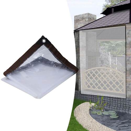 Clear Tarp with Eyelets Double Stitched Reinforced Edges Gro