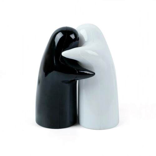 Ceramic Black And White Hug Cruet Two-Piece Set Pepper Bottl