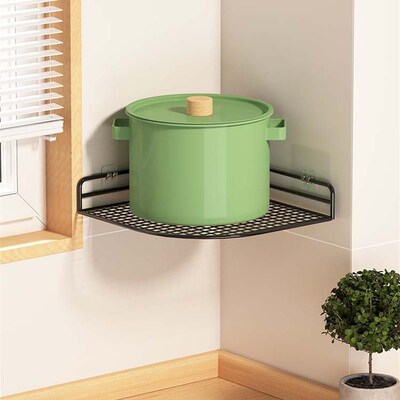 Kitchen shelf corner wall mounted pot storage rack
