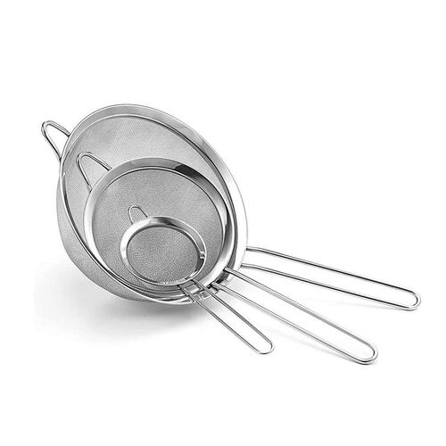 3pcs Fine Mesh Strainers Set Stainless Steel Multipurpose Fl