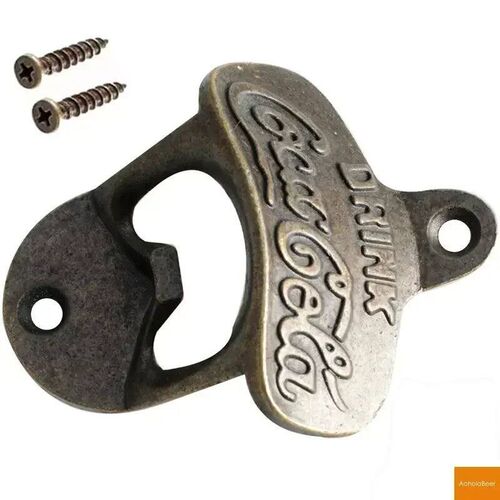 Zinc Alloy Bottle Opener Wall Mounted Vintage Retro Beer Ope