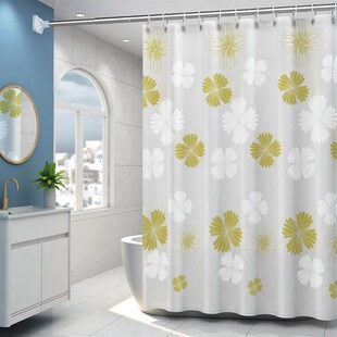 The bathroom shower curtain checkered PEVA Environmental