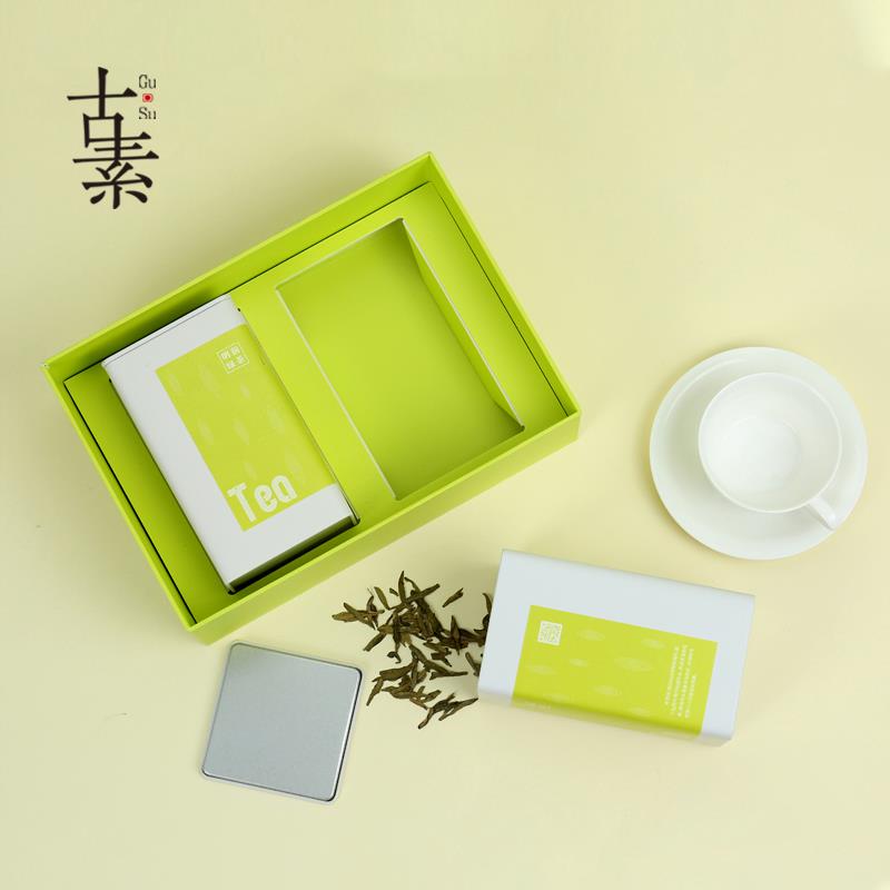 茶叶包装礼盒西湖绿茶明前龙井空盒装礼品盒红茶散茶铁罐包装盒纸