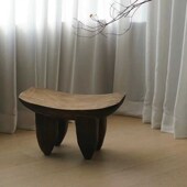 复古实木茶几客厅沙发小边几家用装 饰摆件民宿小户型创意圆形角几