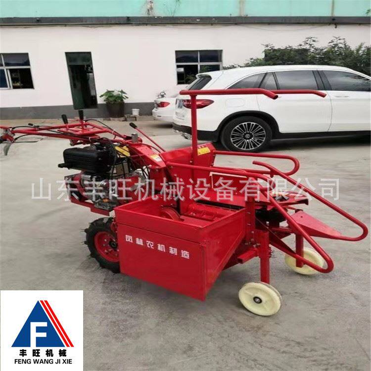 小型手推自走式单行柴油收割机多功能秸秆收获机 农用玉米收获机