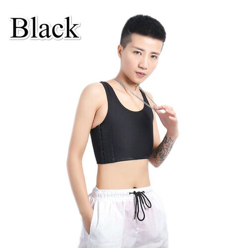 Casual Breathable Buckle Short Chest Breast Binder Vest Tops