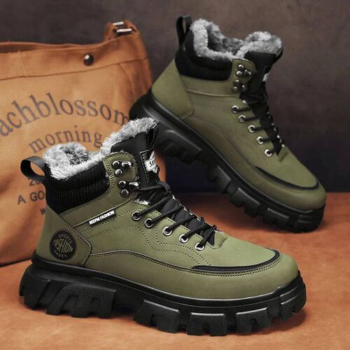 Men Tactical Winter Boots Mens Casual Ankle Winter Shoes Hig
