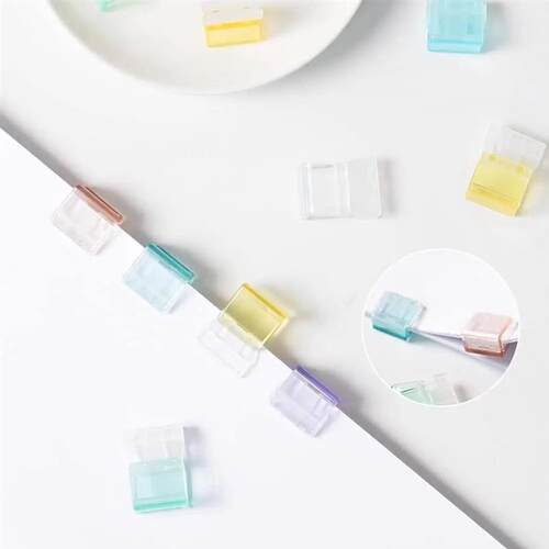 Refillable Push Binder Clips - Plastic Color Slide Clips wit
