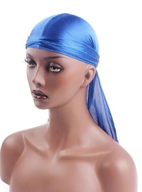 Unisex Silky Satin Durag men Bandana Extra Long Tail Cap Tur