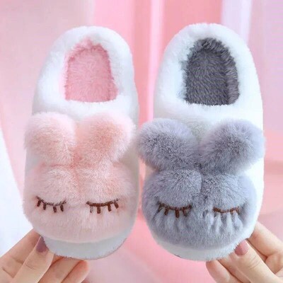 Children Cotton Slippers Princess Shoes Kids Warm Winter Cut