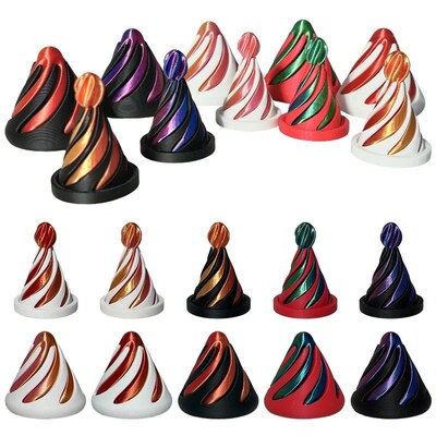 3D Printed Toys 3D Spiral Cone Rotating Pyramid Fidget Toy S