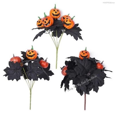 Halloween Decoration Artificial Flowers Bouquet with Pumpk &