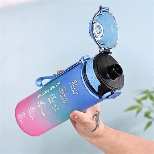 1L Water Bottle Leakproof Gradient Matte Motivational Water