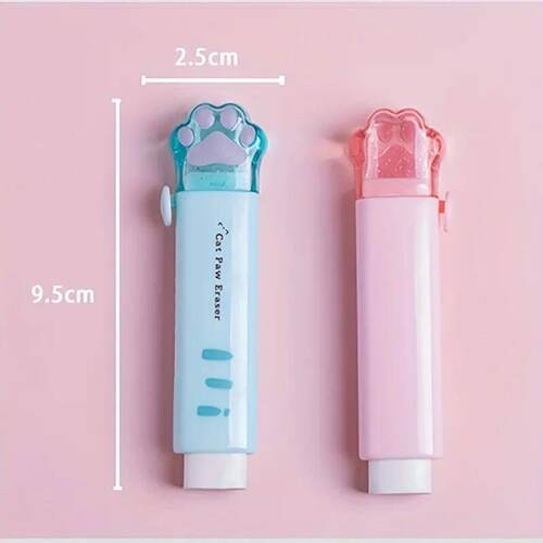 4ps Cute Stationery Set,Kawaii Shool Supplies, 2 Retratable