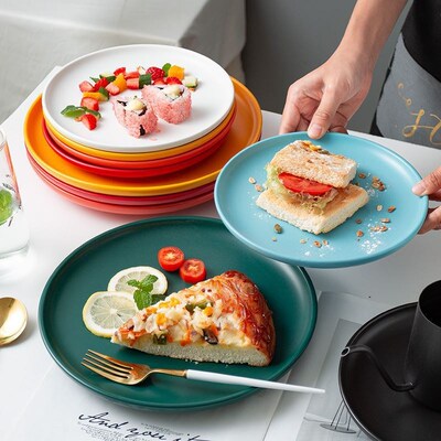 dinner plates ceramic steak plate dishes 西餐盘 western food